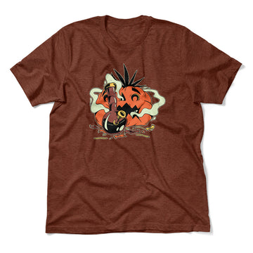 Baked Pumpkin Men/Unisex T-Shirt in Heather Clay color